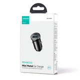 MINI ŁADOWARKA SAMOCHODOWA JOYROOM JR-CCN05 30W USB-A USB-C - CZARNA