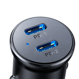 MINI ŁADOWARKA SAMOCHODOWA JOYROOM JR-CCN06 30W 2X USB-C METALOWA - CZARNA