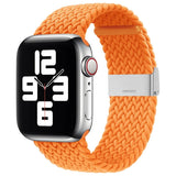 PASEK STRAP FABRIC OPASKA DO WATCH 9 / 8 / 7 / 6 / SE / 5 / 4 / 3 / 2 (41MM / 40MM / 38MM) PLECIONY MATERIAŁOWY PASEK BRANSOLETKA DO ZEGARKA POMARAŃCZOWY