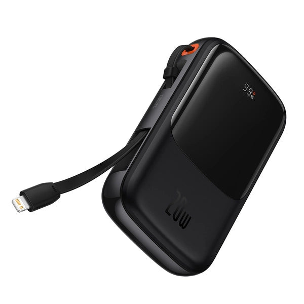 POWERBANK 10000MAH 20W BASEUS QPOW PRO OVERSEAS EDITION + KABEL USB C 3A - CZARNY