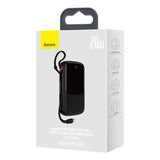 POWERBANK 10000MAH 20W BASEUS QPOW PRO OVERSEAS EDITION + KABEL USB C 3A - CZARNY