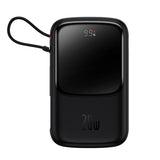 POWERBANK 10000MAH 20W BASEUS QPOW PRO OVERSEAS EDITION + KABEL USB C 3A - CZARNY