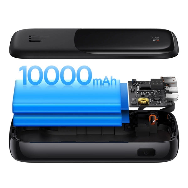 POWERBANK 10000MAH 20W BASEUS QPOW PRO OVERSEAS EDITION + KABEL USB C 3A - CZARNY