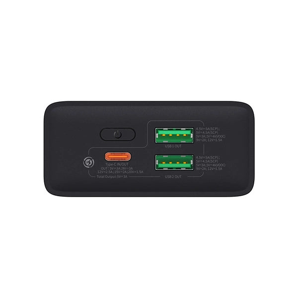 POWERBANK BASEUS ADAMAN2 20000MAH 30W 2X USB-A / USB-C PD / QC / SCP / OPPO SUPER VOOC - CZARNY