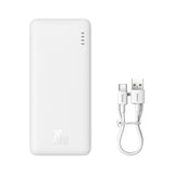 POWERBANK BASEUS AIRPOW 20W 10000MAH Z KABLEM BASEUS SIMPLE SERIES USB-A - USB-C 30 CM - BIAŁY