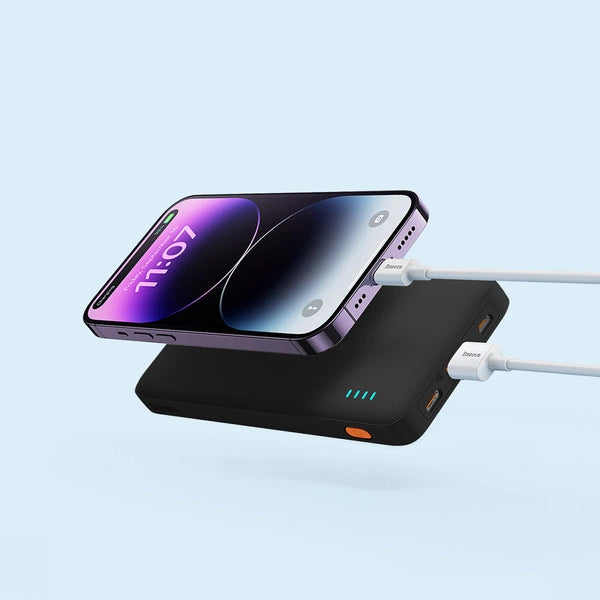 POWERBANK BASEUS AIRPOW 20W 10000MAH Z KABLEM BASEUS SIMPLE SERIES USB-A - USB-C 30 CM - CZARNY