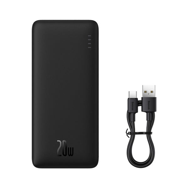 POWERBANK BASEUS AIRPOW 20W 10000MAH Z KABLEM BASEUS SIMPLE SERIES USB-A - USB-C 30 CM - CZARNY