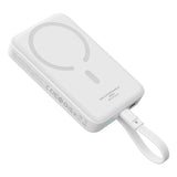 BASEUS POWERBANK MAGNETIC MINI MAGSAFE 10000MAH 30W Z WBUDOWANYM KABLEM USB-C - BIAŁY + KABEL BASEUS SIMPLE SERIES USB-C - USB-C 60W 0.3M