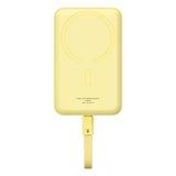 BASEUS POWERBANK MAGNETIC MINI MAGSAFE 10000MAH 30W Z WBUDOWANYM KABLEM USB-C - ŻÓŁTY + KABEL BASEUS SIMPLE SERIES USB-C - USB-C 60W 0.3M