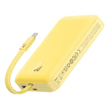 BASEUS POWERBANK MAGNETIC MINI MAGSAFE 10000MAH 30W Z WBUDOWANYM KABLEM USB-C - ŻÓŁTY + KABEL BASEUS SIMPLE SERIES USB-C - USB-C 60W 0.3M
