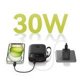 POWERBANK BASEUS QPOW 2 30W 10000MAH Z WBUDOWANYMI KABLAMI USB-C - CZARNY