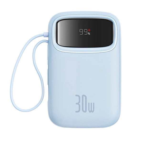 POWERBANK BASEUS QPOW 2 30W 10000MAH Z WBUDOWANYMI KABLAMI USB-C - NIEBIESKI