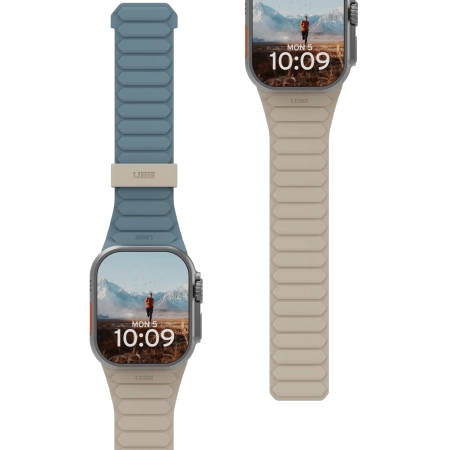 UAG SILIKONOWY DWUSTRONNY PASEK MAGNETYCZNY PATHFINDER DO APPLE WATCH 42 / 44 / 45 / 46 / 49MM - SZARE- NIEBIESKIE