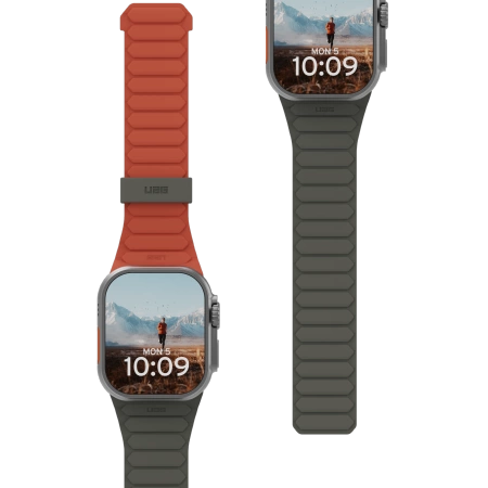 UAG SILIKONOWY DWUSTRONNY PASEK MAGNETYCZNY PATHFINDER DO APPLE WATCH 42 / 44 / 45 / 46 / 49MM - SZARE- POMARAŃCZOWE