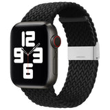 STRAP FABRIC OPASKA DO WATCH ULTRA / 9 / 8 / 7 / 6 / SE / 5 / 4 / 3 / 2 (49MM / 45MM / 44MM / 42MM) PLECIONY MATERIAŁOWY PASEK BRANSOLETKA DO ZEGARKA CZARNY