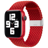 PASEK STRAP FABRIC OPASKA DO WATCH ULTRA / 9 / 8 / 7 / 6 / SE / 5 / 4 / 3 / 2 (49MM / 45MM / 44MM / 42MM) PLECIONY MATERIAŁOWY BRANSOLETKA DO ZEGARKA CZERWONY