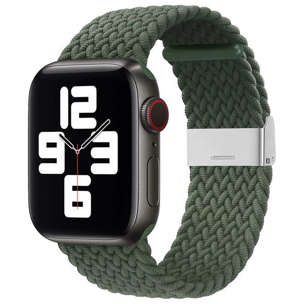 PASEK STRAP FABRIC OPASKA DO WATCH ULTRA / 9 / 8 / 7 / 6 / SE / 5 / 4 / 3 / 2 (49MM / 45MM / 44MM / 42MM) PLECIONY MATERIAŁOWY BRANSOLETKA DO ZEGARKA ZIELONY