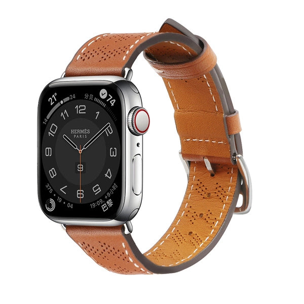 STRAP LEATHER SKÓRZANY PASEK APPLE WATCH SE, 9, 8, 7, 6, 5, 4, 3, 2, 1 (41, 40, 38 MM) OPASKA BRANSOLETA BRĄZOWY