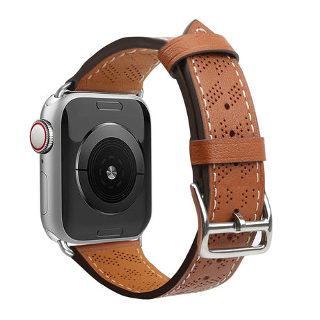 HURTEL STRAP LEATHER SKÓRZANY PASEK APPLE WATCH ULTRA, SE, 9, 8, 7, 6, 5, 4, 3, 2, 1 (49, 45, 44, 42 MM) OPASKA BRANSOLETA BRĄZOWY