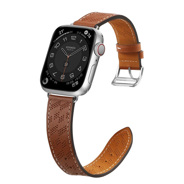STRAP LEATHER SKÓRZANY PASEK APPLE WATCH SE, 9, 8, 7, 6, 5, 4, 3, 2, 1 (41, 40, 38 MM) OPASKA BRANSOLETA BRĄZOWY