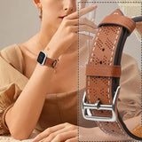 STRAP LEATHER SKÓRZANY PASEK APPLE WATCH SE, 9, 8, 7, 6, 5, 4, 3, 2, 1 (41, 40, 38 MM) OPASKA BRANSOLETA BRĄZOWY