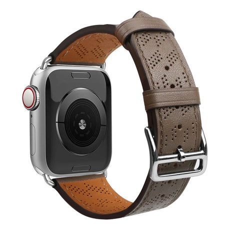 HURTEL STRAP LEATHER SKÓRZANY PASEK APPLE WATCH ULTRA, SE, 9, 8, 7, 6, 5, 4, 3, 2, 1 (49, 45, 44, 42 MM) OPASKA BRANSOLETA CIEMNOBRĄZOWY