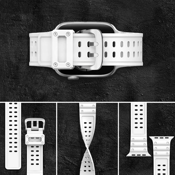 PASEK STRAP TRIPLE PROTECTION PASEK APPLE WATCH SE, 9, 8, 7, 6, 5, 4, 3, 2, 1 (41, 40, 38 MM) BRANSOLETA BIAŁY