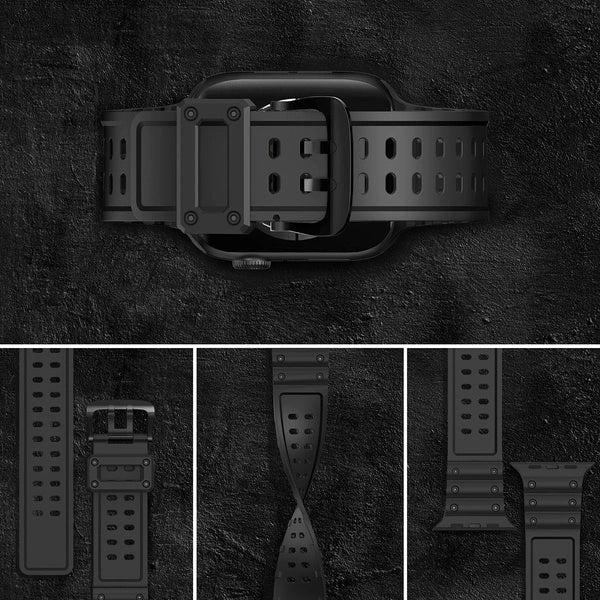 PASEK STRAP TRIPLE PROTECTION PASEK APPLE WATCH SE, 9, 8, 7, 6, 5, 4, 3, 2, 1 (41, 40, 38 MM) BRANSOLETA CZARNY