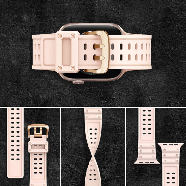 PASEK STRAP TRIPLE PROTECTION PASEK APPLE WATCH SE, 9, 8, 7, 6, 5, 4, 3, 2, 1 (41, 40, 38 MM) BRANSOLETA RÓŻOWY