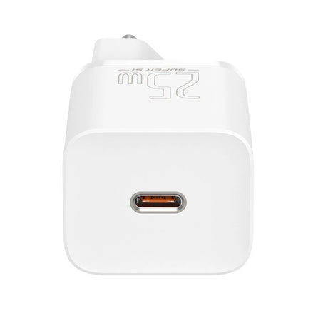 ŁADOWARKA SIECIOWA BASEUS SI USB-C 25W 3A Z KABLEM USB-C / USB-C 1M - BIAŁA