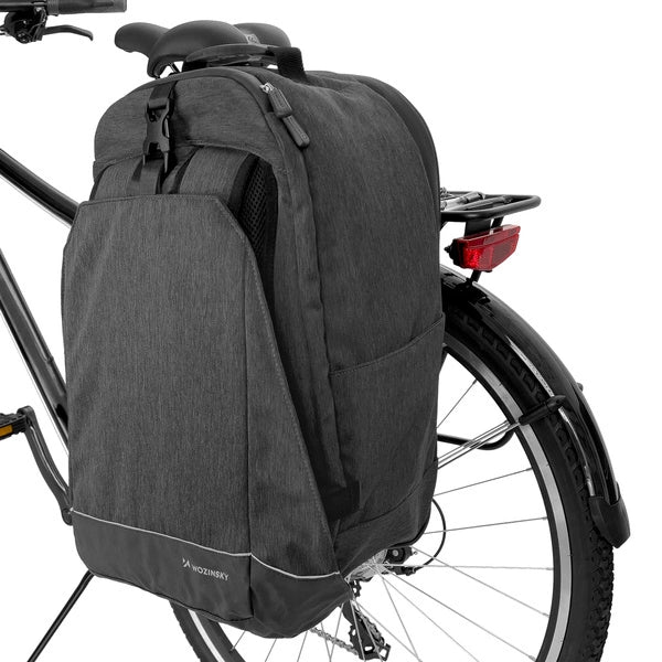 WOZINSKY TORBA ROWEROWA NA BAGAŻNIK PLECAK ROWEROWY ZE STELAŻEM 2W1 30L CZARNY (WBB33BK)