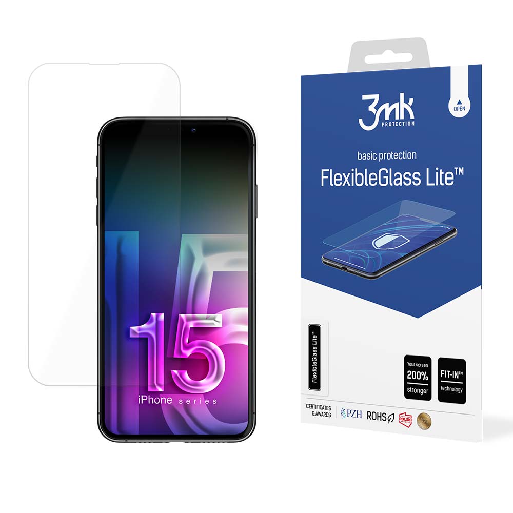 SZKŁO HYBRYDOWE 3MK FLEXIBLEGLASS LITE™ NA IPHONE 15