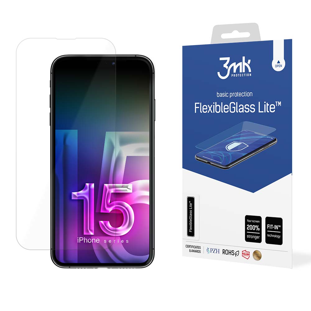 SZKŁO HYBRYDOWE 3MK FLEXIBLEGLASS LITE™ NA IPHONE 15 PRO MAX