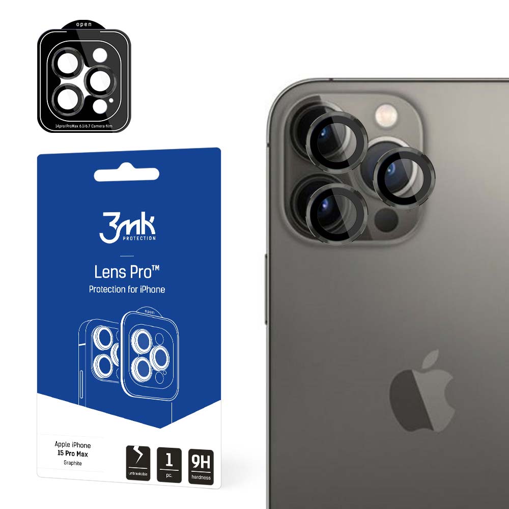 OSŁONA APARATU SZKŁO 3MK LENS PROTECTION PRO NA IPHONE 14 PRO/ 14 PRO MAX - GRAFITOWA