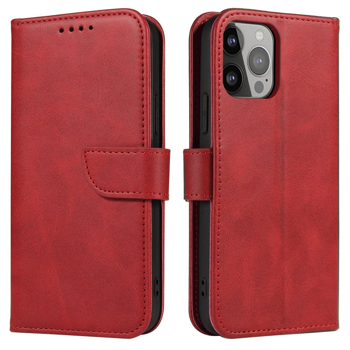 ETUI PORTFEL Z KLAPKĄ PODSTAWKĄ DO SAMSUNG S25 ULTRA MAGNET CASE - CZERWONE