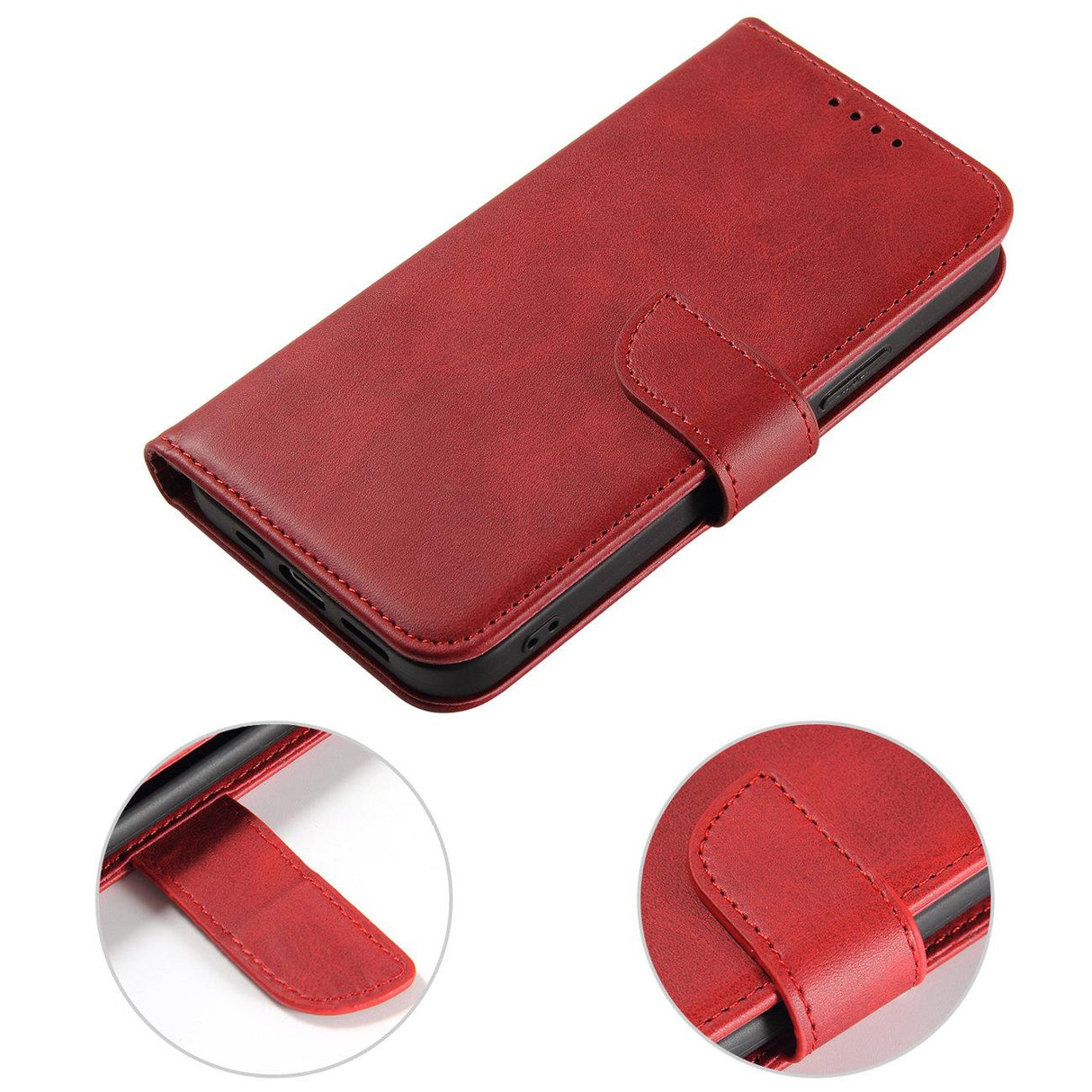 ETUI PORTFEL Z KLAPKĄ PODSTAWKĄ DO SAMSUNG S25 ULTRA MAGNET CASE - CZERWONE