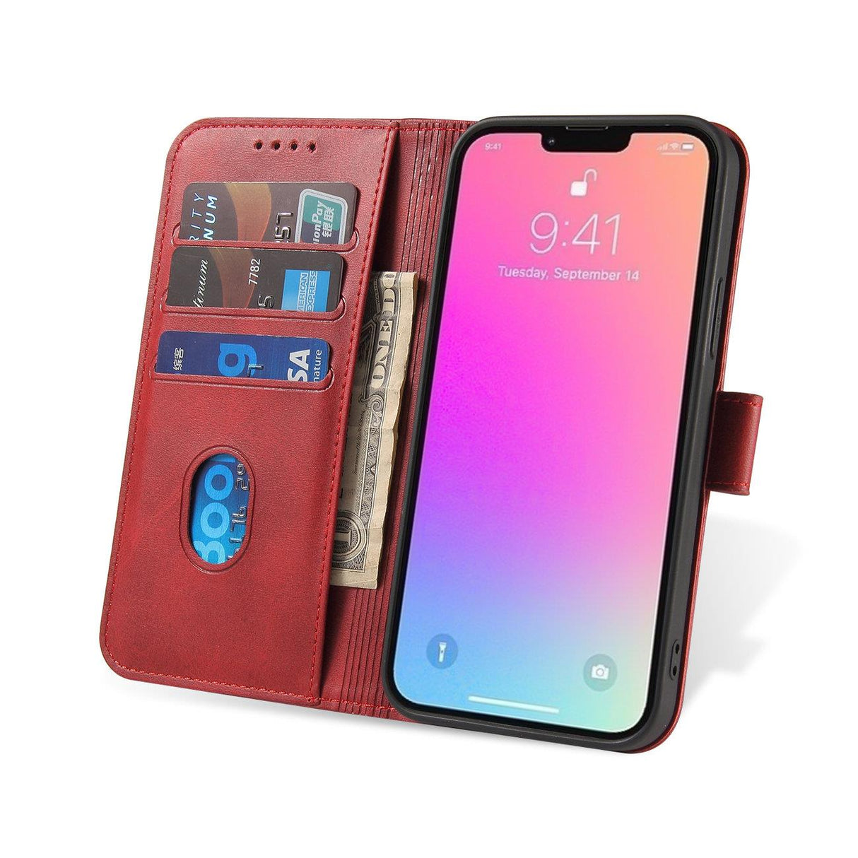 ETUI PORTFEL Z KLAPKĄ PODSTAWKĄ DO SAMSUNG S25 ULTRA MAGNET CASE - CZERWONE