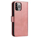 ETUI PORTFEL Z KLAPKĄ PODSTAWKĄ DO IPHONE 15 PRO MAGNET CASE - RÓŻOWE