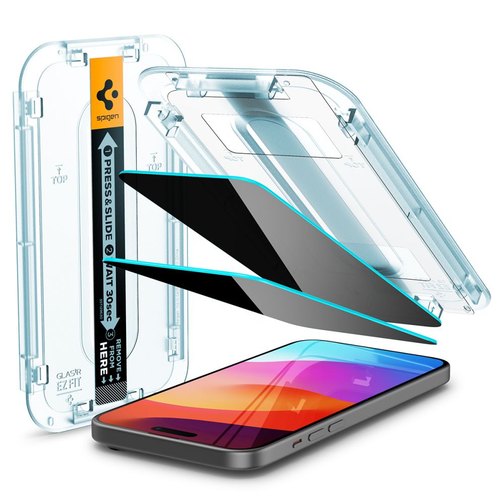 SZKŁO HARTOWANE SPIGEN GLAS.TR ”EZ FIT” 2-PACK IPHONE 15 PLUS / 16 PLUS PRIVACY