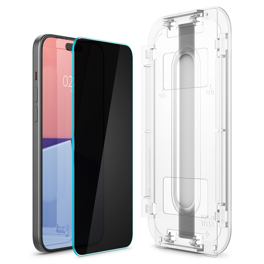 SZKŁO HARTOWANE SPIGEN GLAS.TR ”EZ FIT” 2-PACK IPHONE 15 PLUS / 16 PLUS PRIVACY