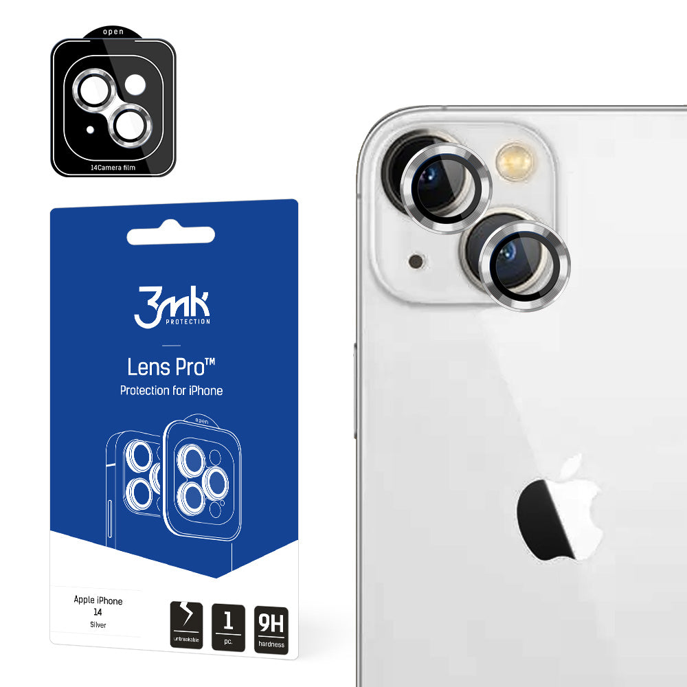 OSŁONA APARATU SZKŁO 3MK LENS PROTECTION PRO NA IPHONE 14 - SREBRNA