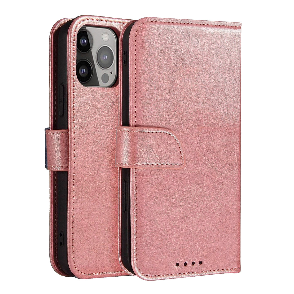 ETUI MAGNET CASE ELEGANCKI FUTERAŁ ETUI POKROWIEC Z KLAPKĄ I FUNKCJĄ PODSTAWKI IPHONE 14 PRO RÓŻOWY