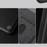 ETUI NILLKIN QIN PROP LEATHER CASE Z OSŁONĄ NA APARAT I PODSTAWKĄ NA IPHONE 16 PRO MAX - CZARNE