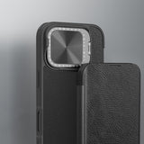 ETUI NILLKIN QIN PROP LEATHER CASE Z OSŁONĄ NA APARAT I PODSTAWKĄ NA IPHONE 16 PRO MAX - CZARNE
