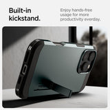 ETUI SPIGEN TOUGH ARMOR MAGSAFE Z PODSTAWKĄ NA IPHONE 16 PRO - ZIELONE