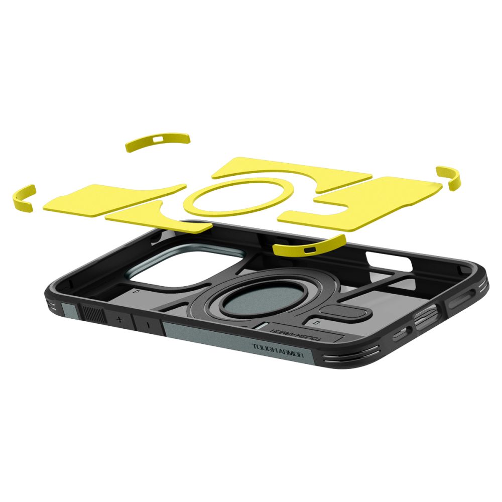 ETUI SPIGEN TOUGH ARMOR MAGSAFE Z PODSTAWKĄ NA IPHONE 16 PRO - ZIELONE