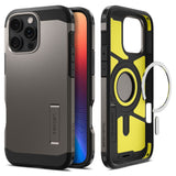 ETUI SPIGEN TOUGH ARMOR MAGSAFE Z PODSTAWKĄ NA IPHONE 16 PRO - GUNMETAL SZARE