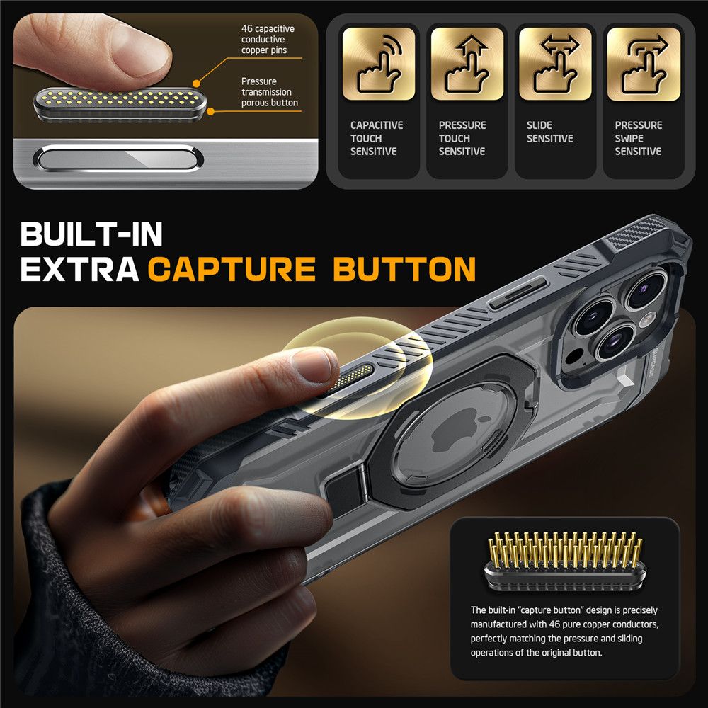 ETUI SUPCASE UB GRIP MAG MAGSAFE NA IPHONE 16 PRO - SZARE