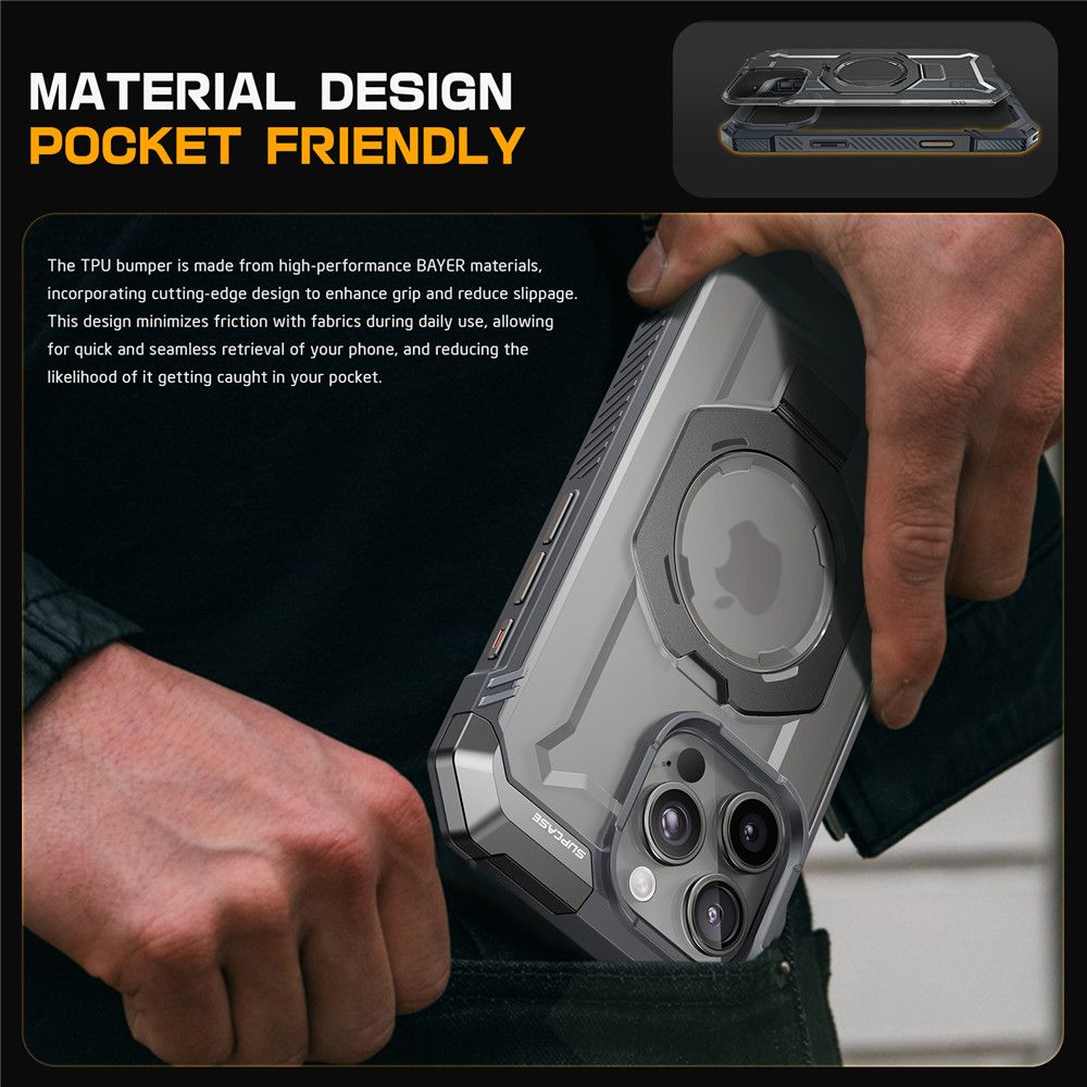 ETUI SUPCASE UB GRIP MAG MAGSAFE NA IPHONE 16 PRO - SZARE