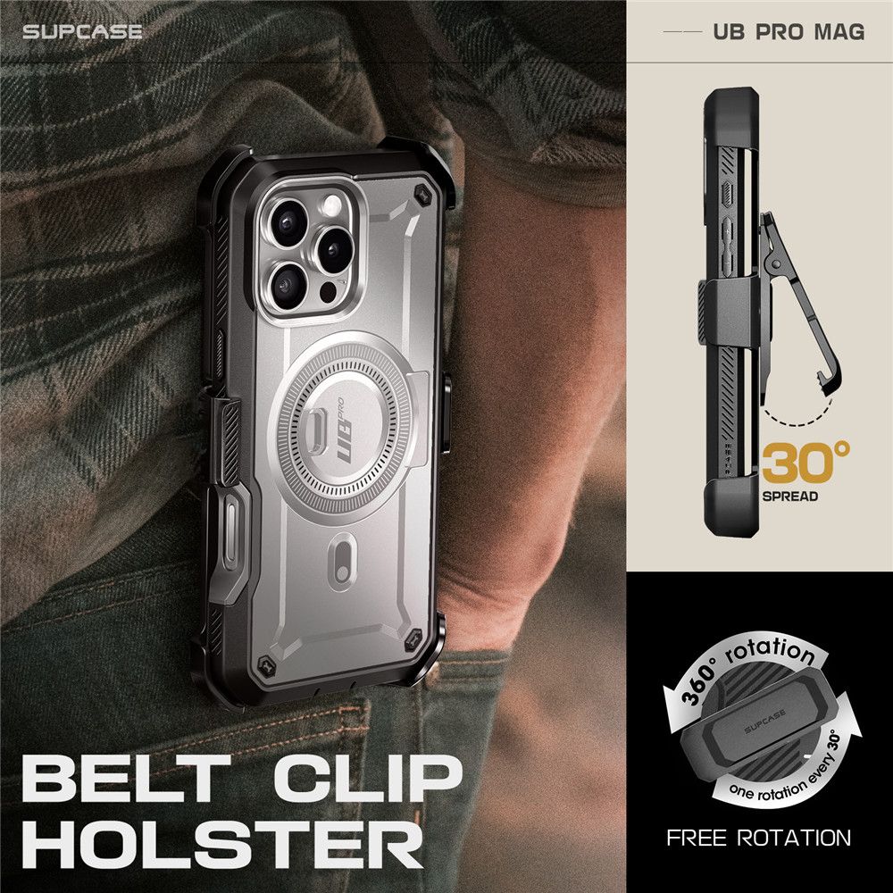 ETUI SUPCASE UB PRO MAG MAGSAFE NA IPHONE 16 PRO - SZARE